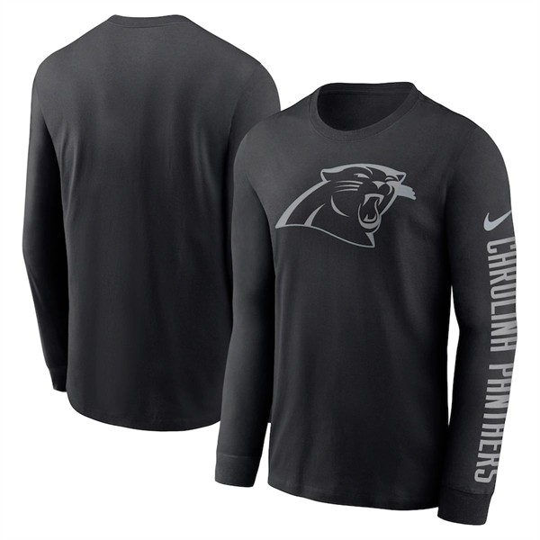 Men's Carolina Panthers Black Long Sleeve T-Shirt